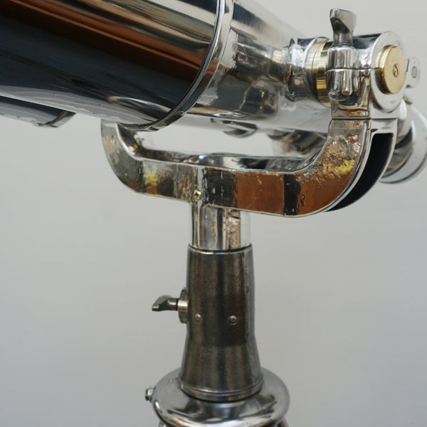 Vintage WW11 Naval/Marine Binoculars on chromed metal tripod - Jeroen Markies Art Deco