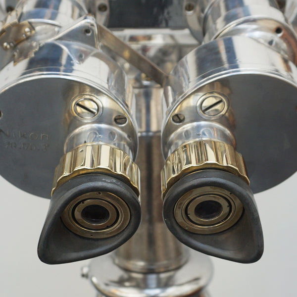 Vintage WW11 Naval/Marine Binoculars on chromed metal tripod - Jeroen Markies Art Deco