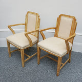 Vintage Pair of Limed Oak Armchairs Re-Upholstered in Faux Suede - Jeroen Markies Art Deco