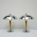 A Pair of Dome Lamps - Fluted Tubes of Marbled Yellow Bakelite Stem - Jeroen Markies Art Deco