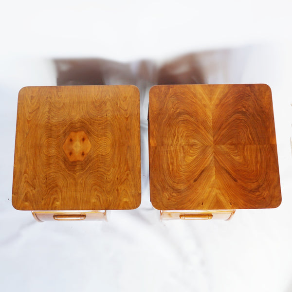 Pair of Art Deco Drinks Tables Figured Walnut Burr Walnut -Jeroen Markies Art Deco