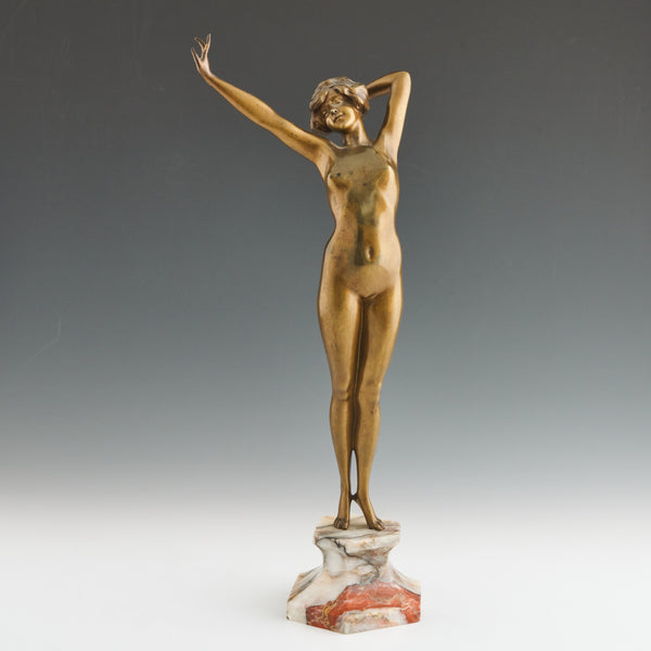 Vintage Are Deco Nude Bronze Sculpture by Paul Philippe Signed  - Jeroen Markies Art Deco