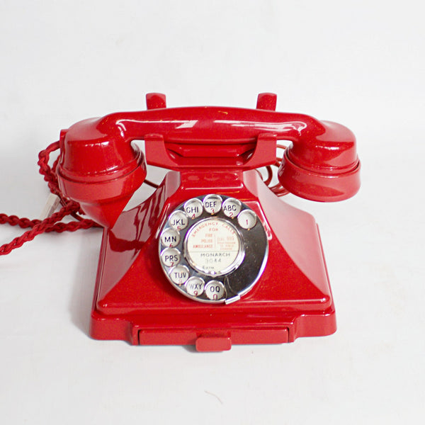 Original GPO 200 Series Red Bakelite Telephone Jeroen Markies Art Deco