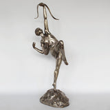 An Art Deco silvered bronze sculpture of Diana by Pierre le Faguays at Jeroen Markies