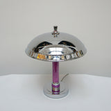 Dome Lamp - Purple Bakelite Stem - Chromed Metal Shade - Jeroen Markies Art Deco