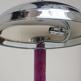 Dome Lamp - Purple Bakelite Stem - Chromed Metal Shade - Jeroen Markies Art Deco