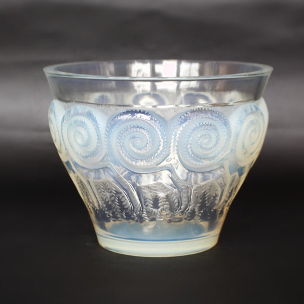 Rennes, Art Deco opalescent and clear glass vase - René Lalique Glass - Jeroen Markies Art Deco