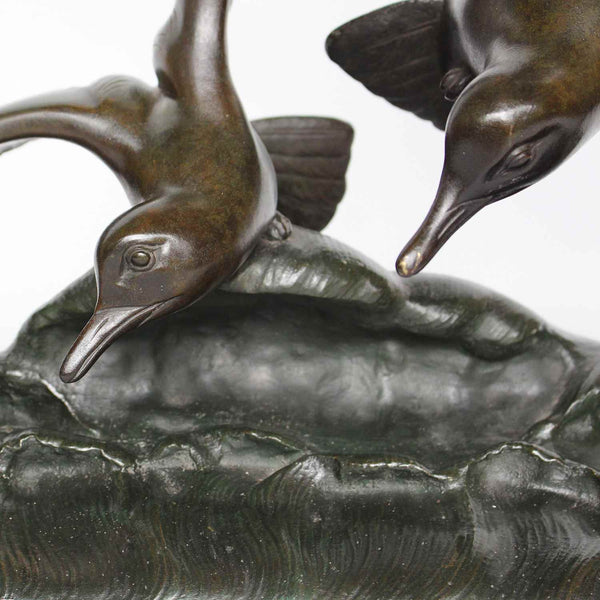 Rochard Art Deco seagulls sculpture