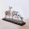 A pair of Art Deco silvered bronze deer by Irene Richard at Jeroen Markies