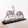 A pair of Art Deco silvered bronze deer by Irene Richard at Jeroen Markies