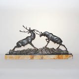 Art Deco bronze stags