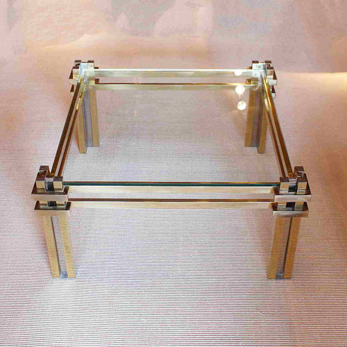 Romeo Rega 20thC metal and glass coffee table at Jeroen Markies 