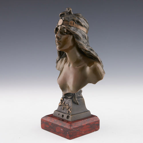 Salome Emmanuel Villanis Original Art Nouveau Bronze Bust - Jeroen Markies Art Deco