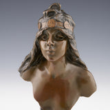 Salome Emmanuel Villanis Original Art Nouveau Bronze Bust - Jeroen Markies Art Deco