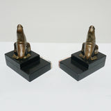 Art Deco Sea Lion Bookends Bronze and Marble - Jeroen Markies Art Deco