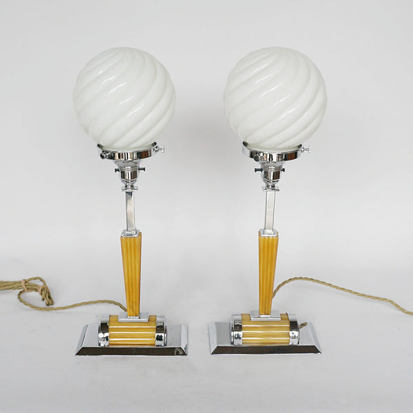 Art Deco Table Lamps Bakelite and Chromed Metal Original Vintage Lighting - Jeroen Markies Art Deco