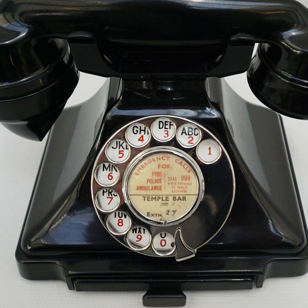 Original GPO Model 232L Black Bakelite Telephone 1938 - Jeroen Markies Art Deco
