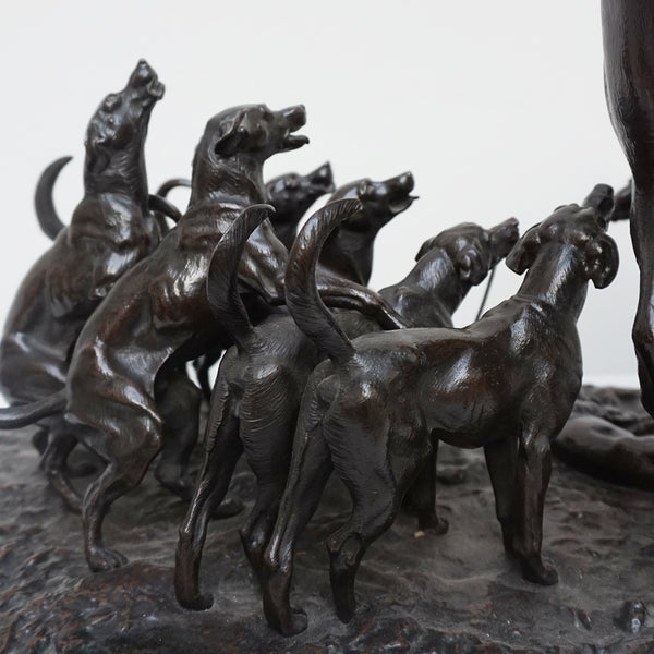 A 19th Century Bronze Sculpture ' The Hunt' by John WIllis Good Signed and dated 1872 - Jeroen Markies Art Deco