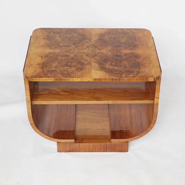 An Art Deco Two-Tiered Occasional Table Burr Walnut and Figured Walnut Jeroen Markies Art Deco 