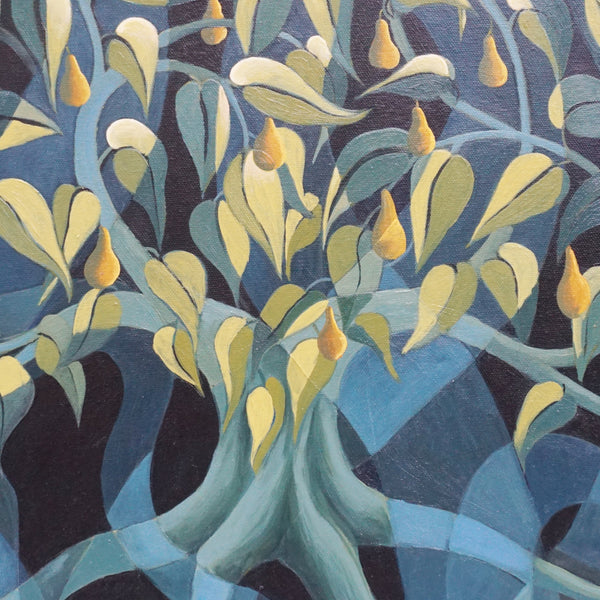 Contemporary Pear Tree Painting On Oil Canvas by Vera Jefferson- Jeroen Markies Art Deco 