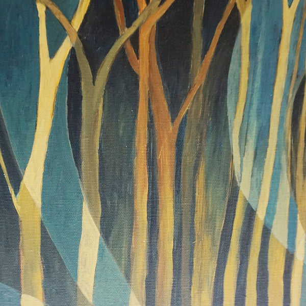 Vera Jefferson Oil on Canvas Contemporary Paining of Deer Running Through the Woods - Jeroen Markies Art Deco