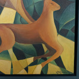 Vera Jefferson Running Deer Contemporary Oil on Canvas - Jeroen Markies Art Deco 
