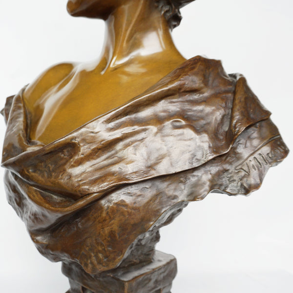 'Lucréce' by Emmanuel Villanis - Bronze Bust - Art deco bronze sculpture - Jeroen Markies Art Deco