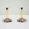 A Pair of Art Deco Candlesticks Bakelite and Chromed Metal - Jeroen Markies Art Deco