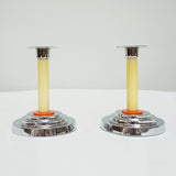 A Pair of Art Deco Candlesticks Bakelite and Chromed Metal - Jeroen Markies Art Deco