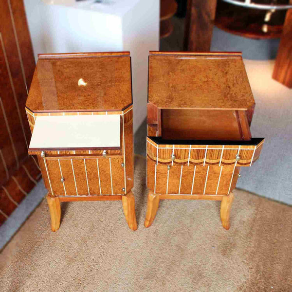 Art Deco bedside cabinets by Maple & Co