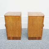 Pair of Art Deco Bedside Cabinets - Burr Walnut on Mahogany - Jeroen Markies Art Deco Furniture