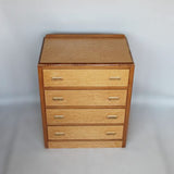 Art Deco chest of drawers in birdseye maple with walnut banding at Jeroen Markies 