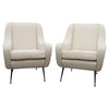 Italian 1950's Lounge Chairs Re-upholstered in Boucle  Italian Circa 1950  - Jeroen Markies Art Deco