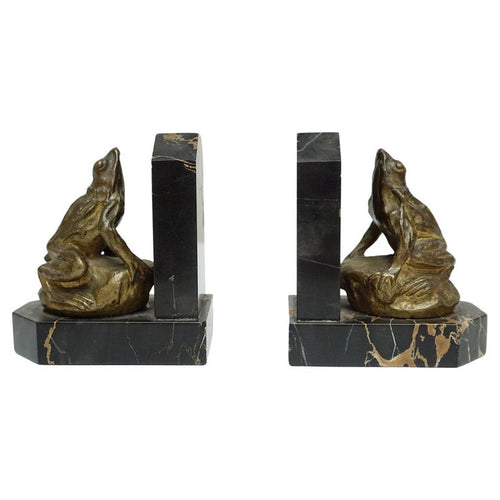 A Pair of Solid Bronze Frog Bookends by Antoine Bofill - Jeroen Markies Art Deco