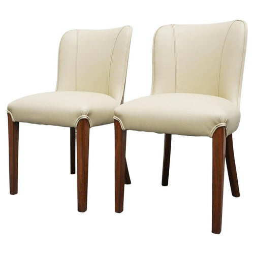 Pair of Art Deco Side Chairs Burr Walnut and Leather - Jeroen Markies Art Deco