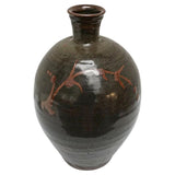 Tenmoku Glazed Original William Marshall Stoneware Vase Circa 1960 - Jeroen Markies Art Deco
