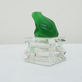 Mid-Century Czech Glass Frog Paperweight Circa 1950 - Jeroen Markies Art Deco